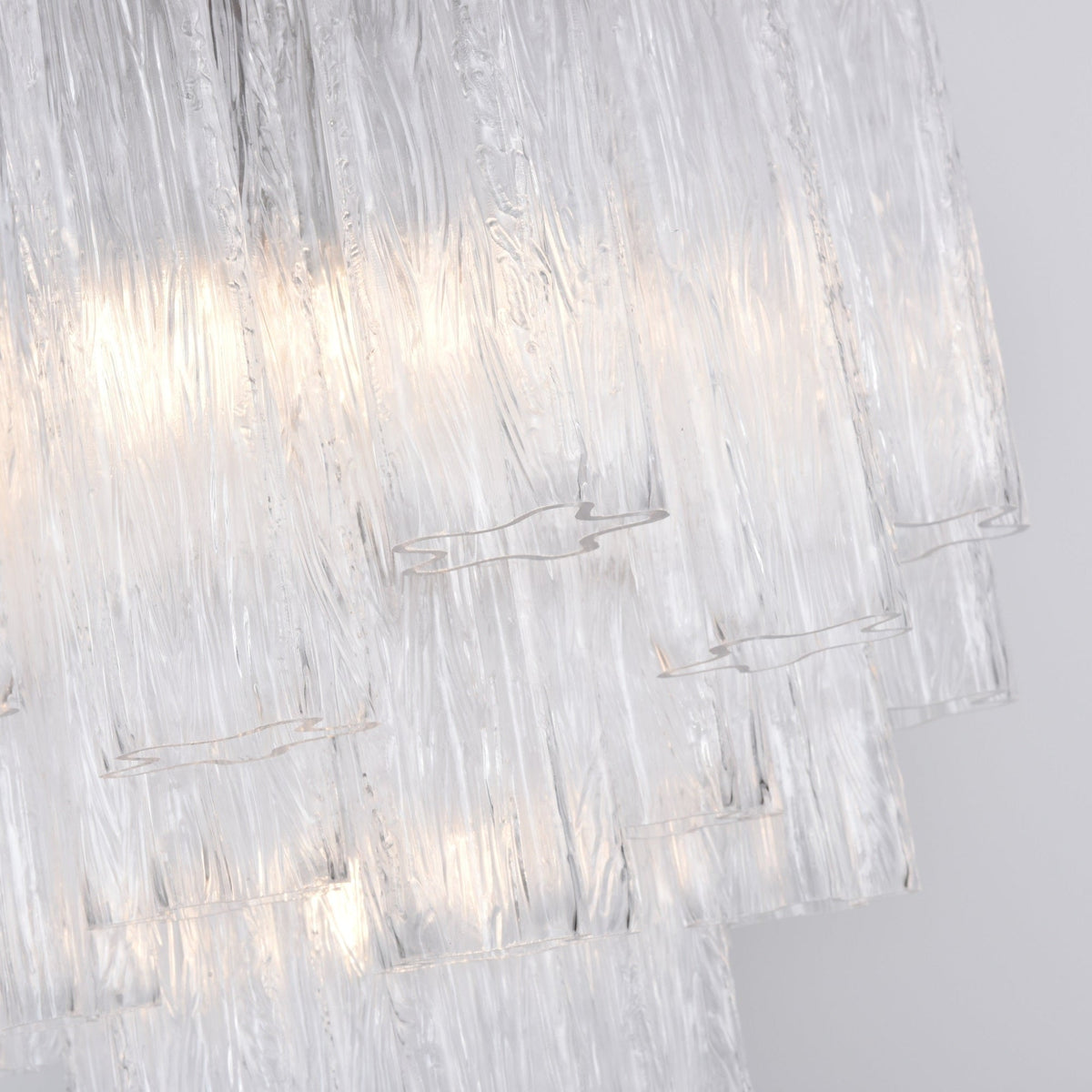Celorora kroonluchter met heldere Murano-glasbuis, tiered modern