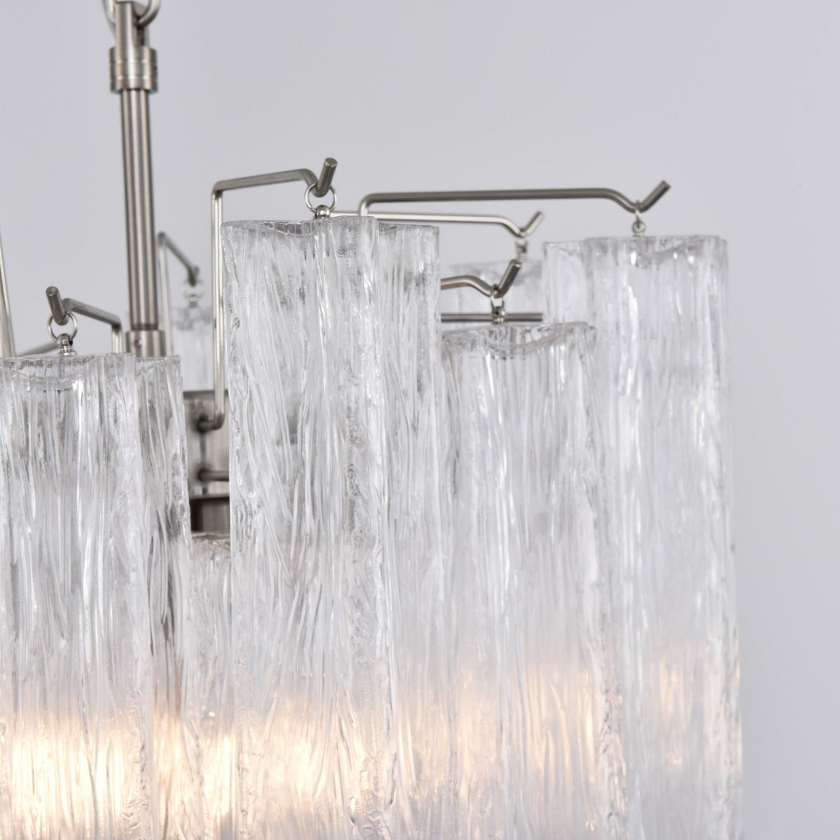 Celorora kroonluchter met heldere Murano-glasbuis, tiered modern
