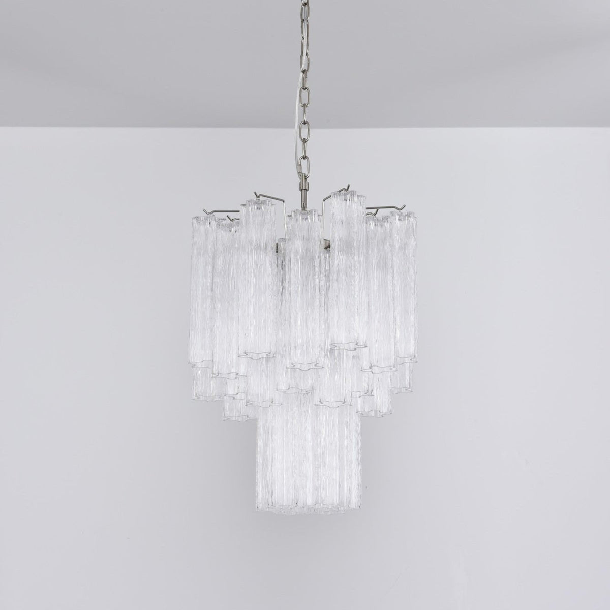 Celorora kroonluchter met heldere Murano-glasbuis, tiered modern