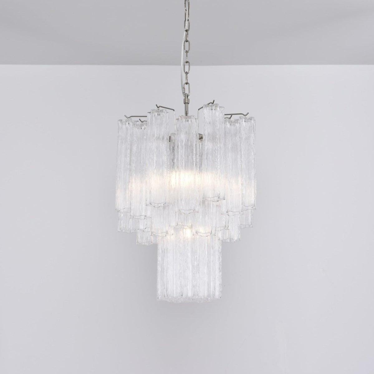 Celorora kroonluchter met heldere Murano-glasbuis, tiered modern