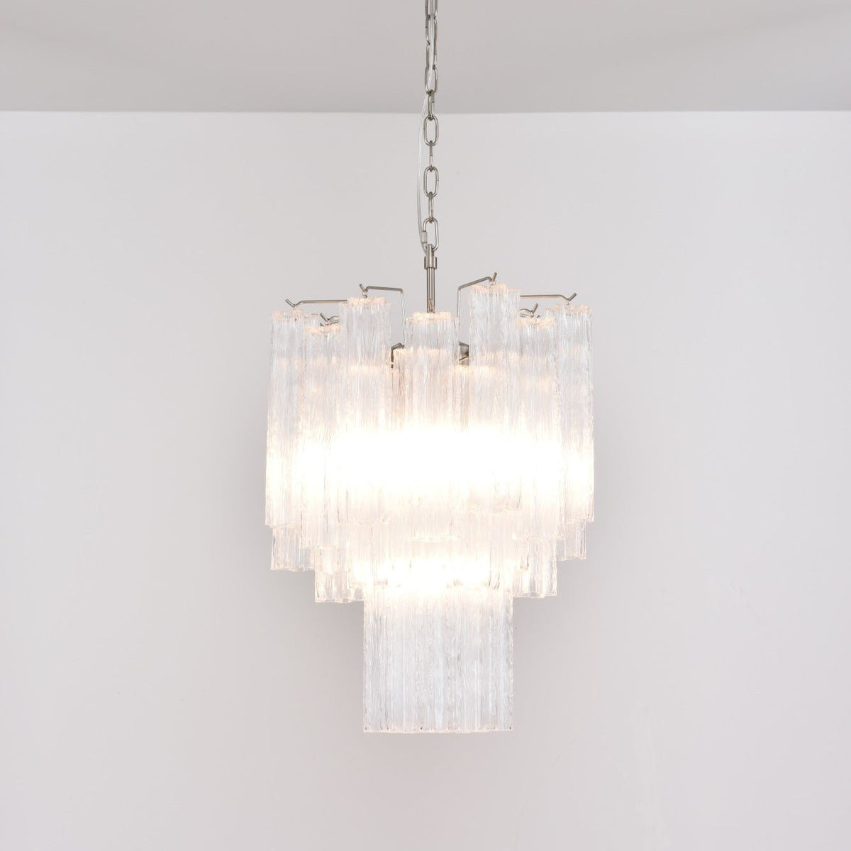 Celorora kroonluchter met heldere Murano-glasbuis, tiered modern