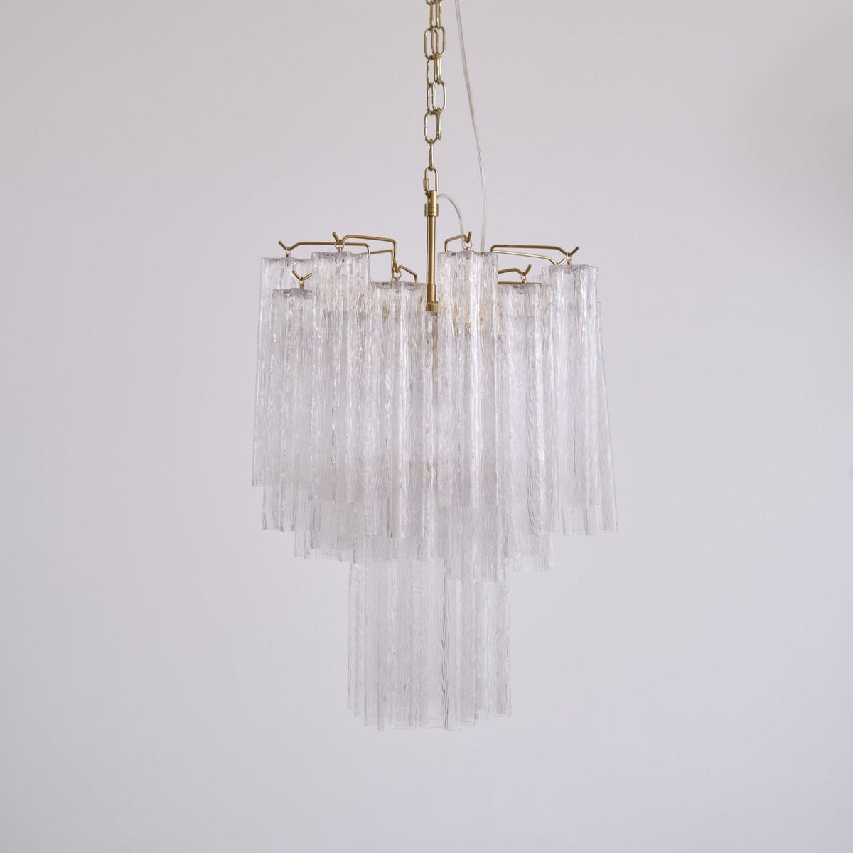 Celorora kroonluchter met heldere Murano-glasbuis, tiered modern