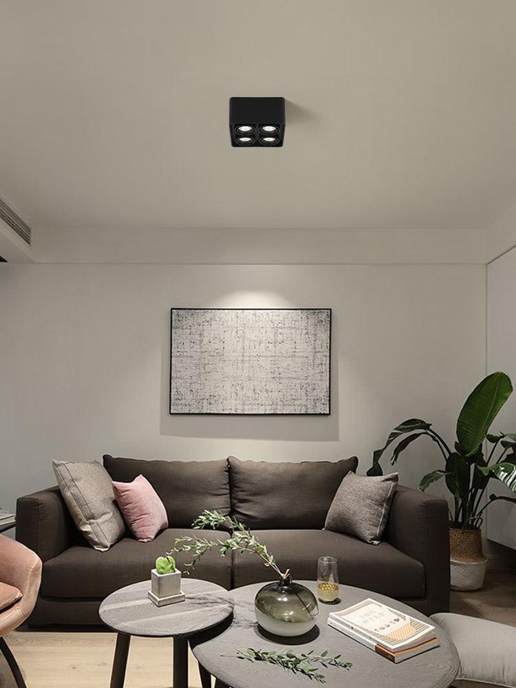 Devely Spotlight Vlakke Plafondmontage Dubbele LED Hoekige Minimalistische