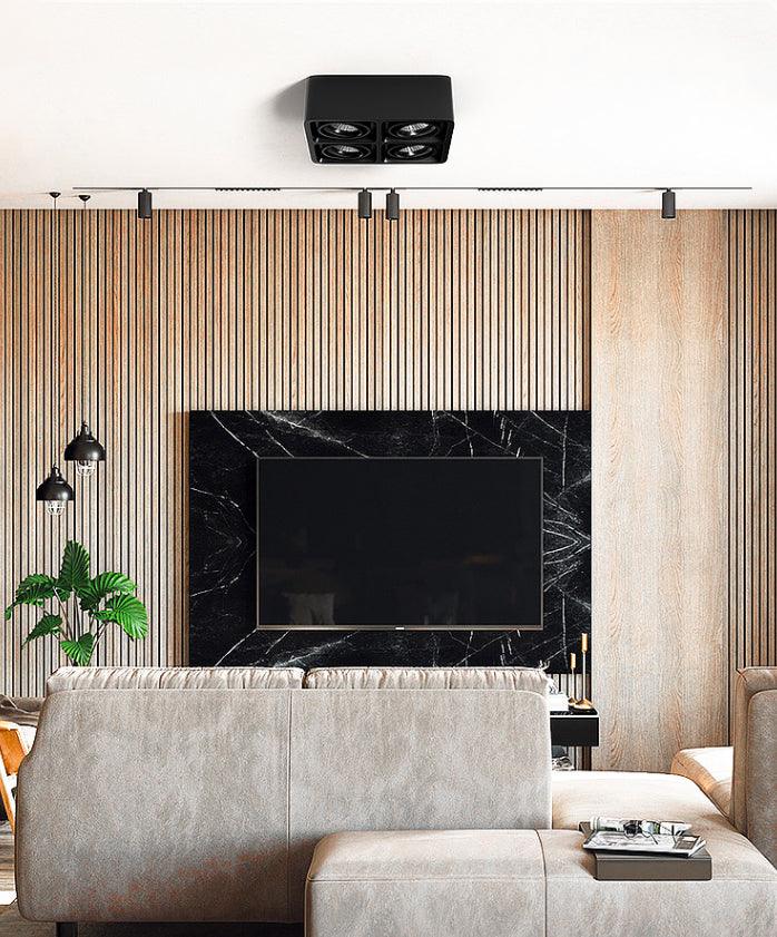 Devely Spotlight Vlakke Plafondmontage Dubbele LED Hoekige Minimalistische