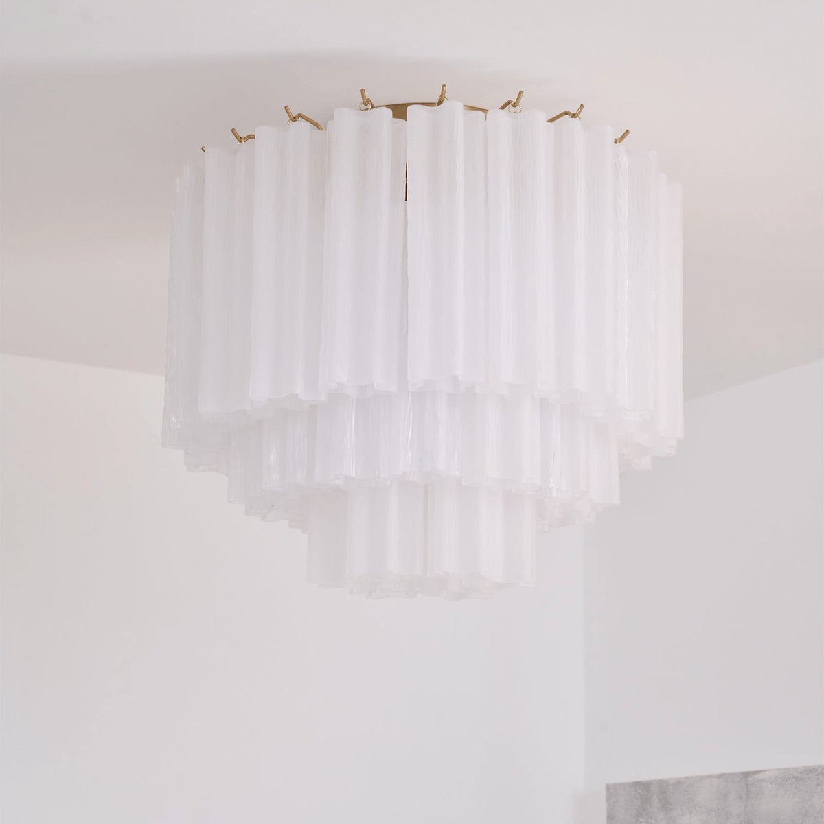 Velelena plafondlamp wit Murano-glas gelaagd elegant modern