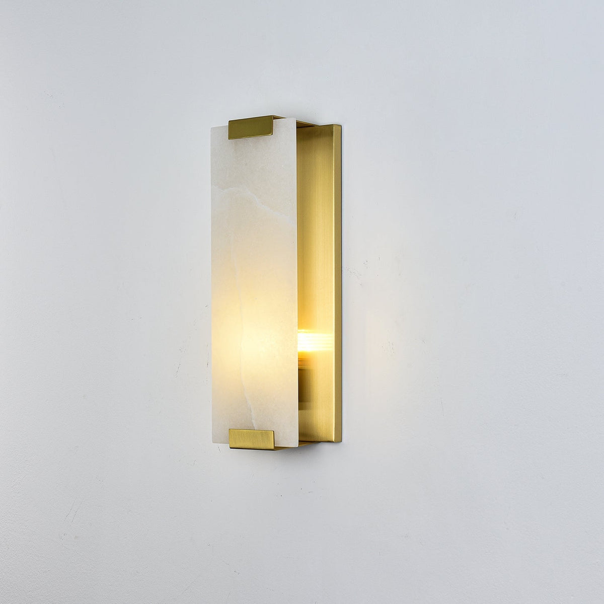 Arrina rechthoekige albasten wandlamp
