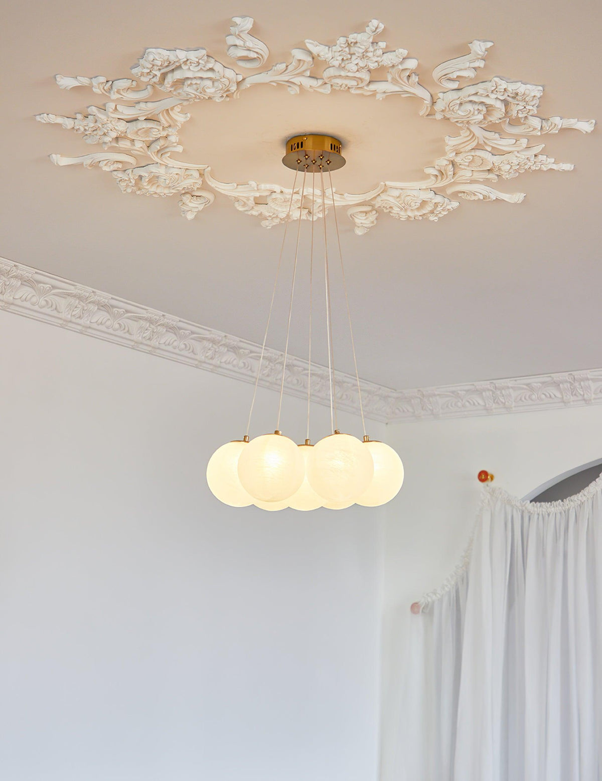 Celalissa Kroonluchter met Glascluster en Matglas