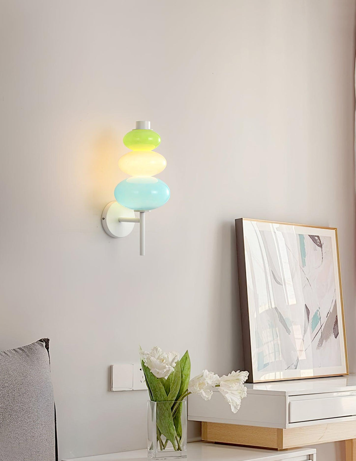Kiezelvorm modern Glas Wandlamp