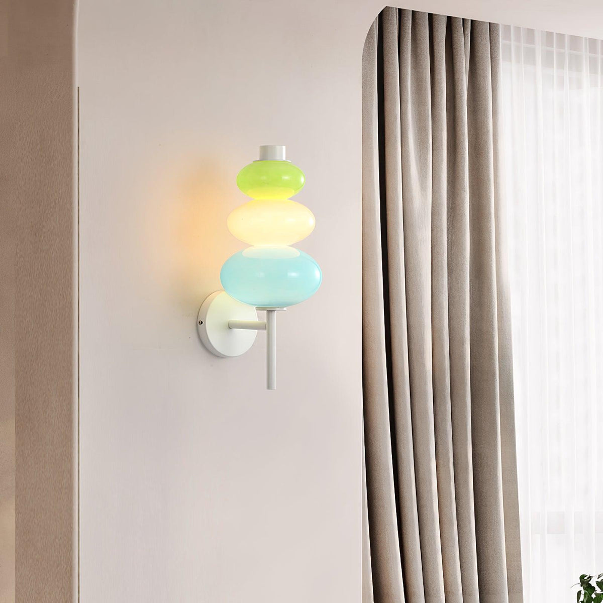 Kiezelvorm modern Glas Wandlamp
