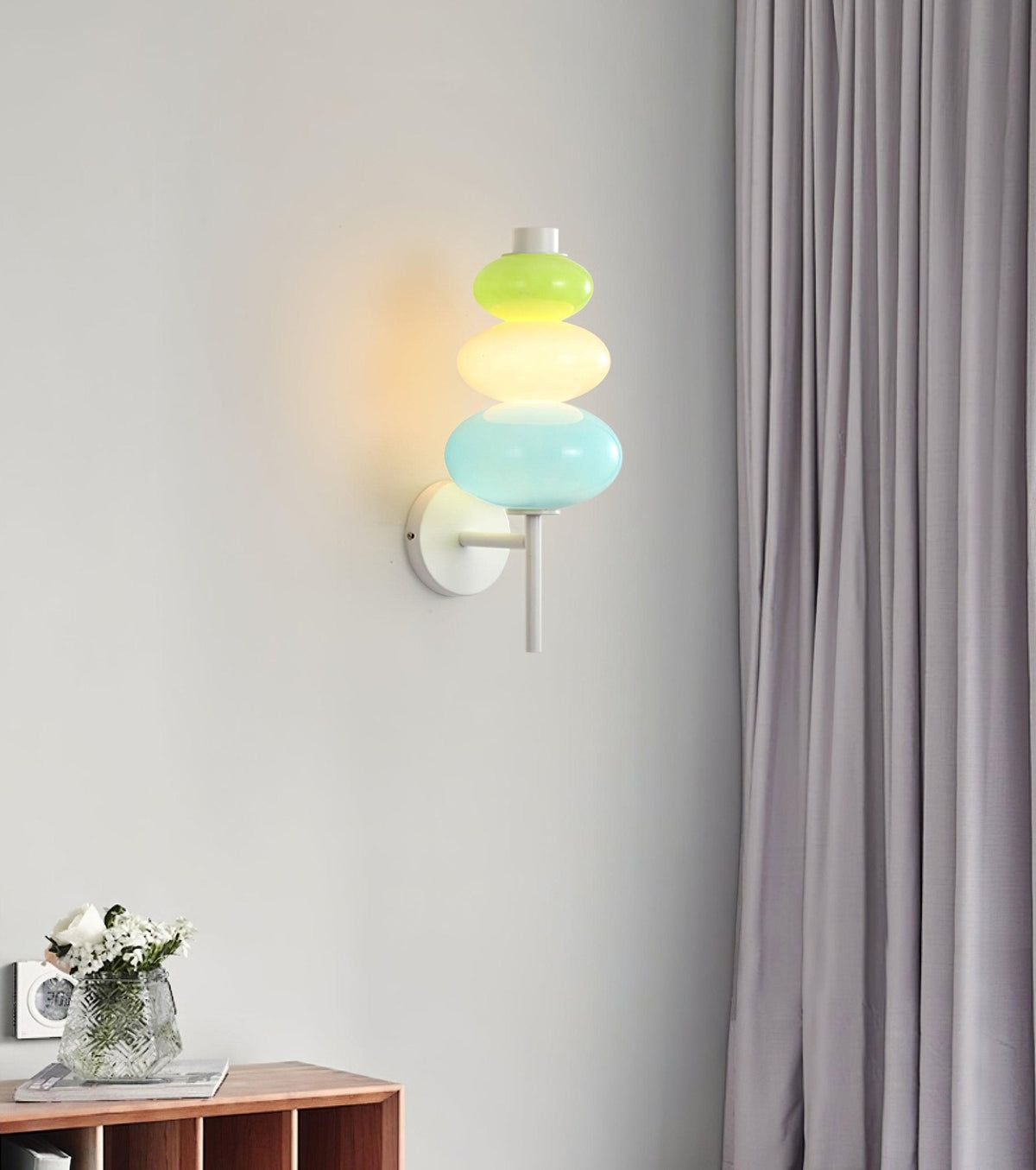 Kiezelvorm modern Glas Wandlamp
