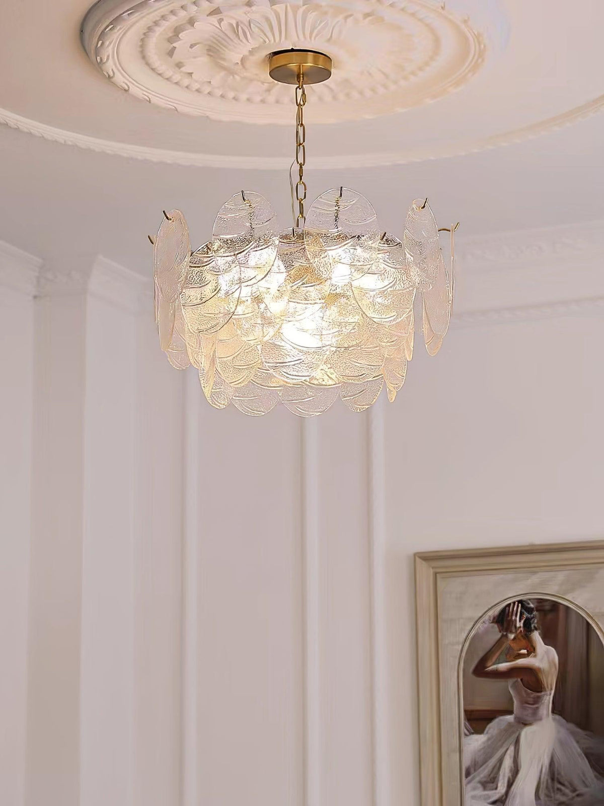 Eirenian Kroonluchter glas Disc Goud
