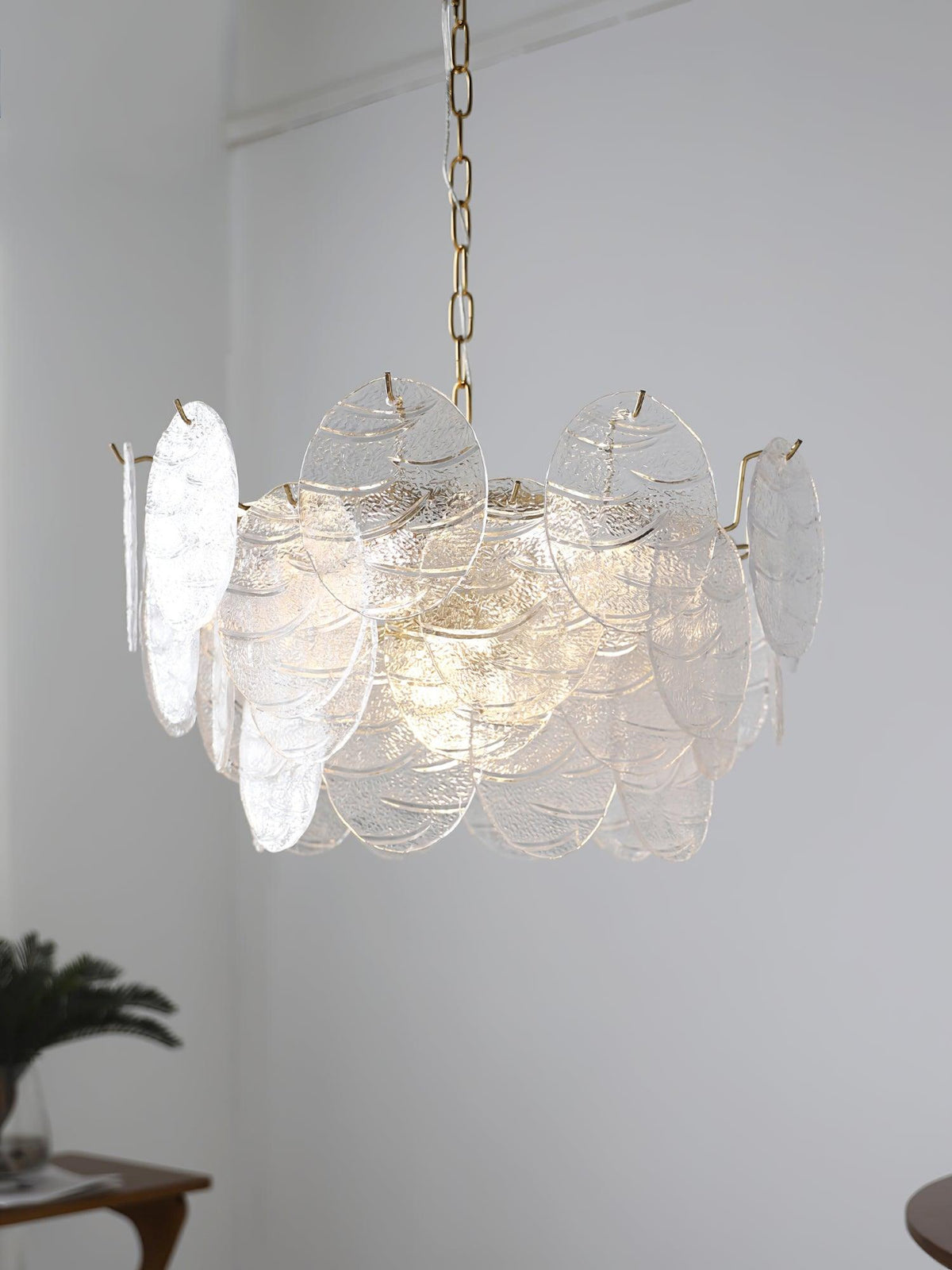 Eirenian Kroonluchter glas Disc Goud