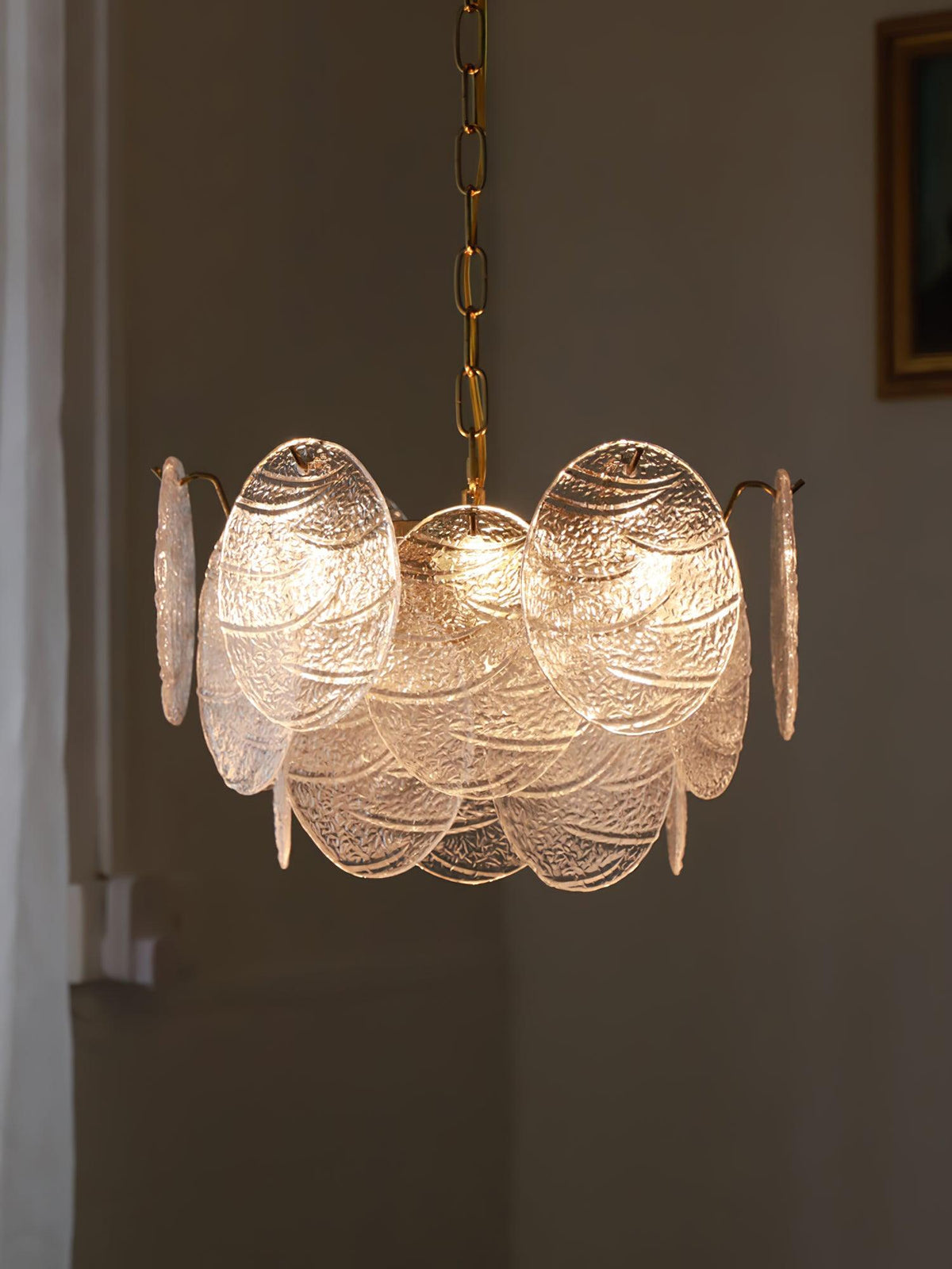 Eirenian Kroonluchter glas Disc Goud