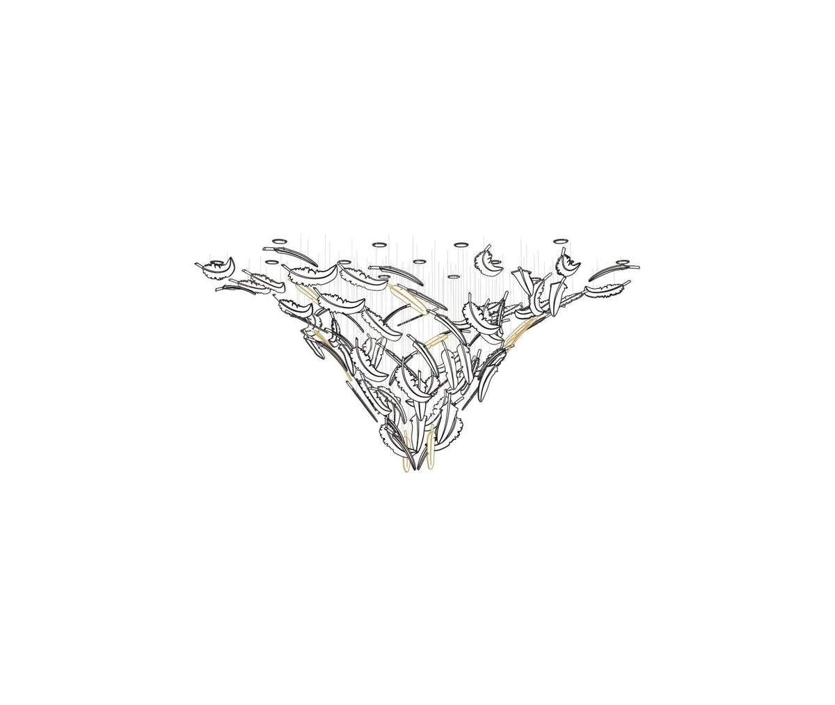 Aetherial glas Leaf Kroonluchter