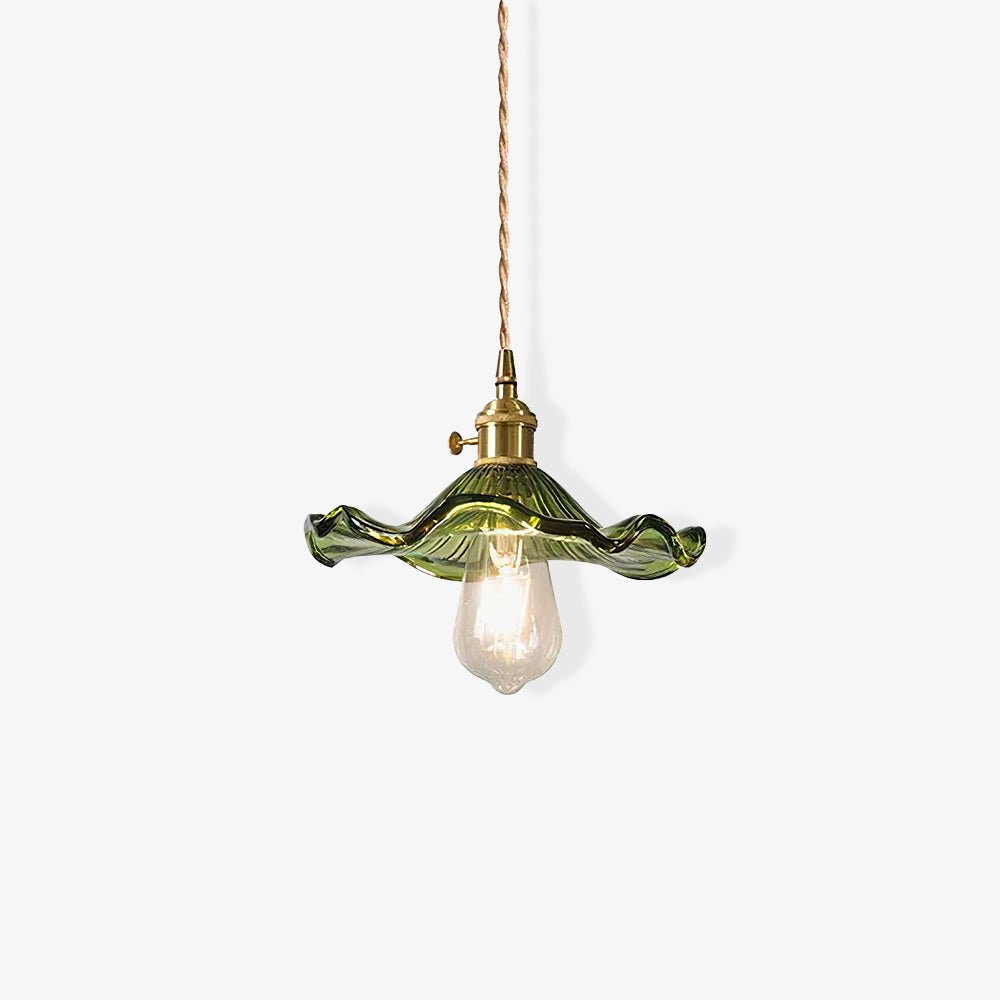 Lioralina Vintage hanglamp van messing en glas met goudkleurige afwerking en heldere kap