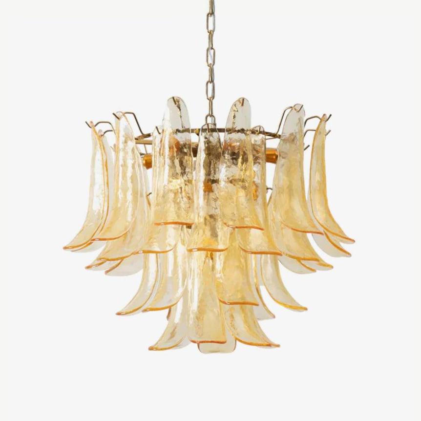 Elvess Kroonluchter Murano-glasblad Goudkleurig