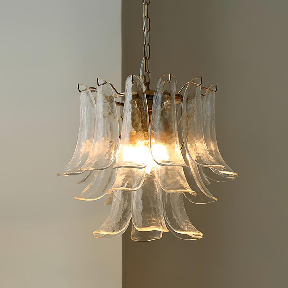 Elvess Kroonluchter Murano-glasblad Goudkleurig