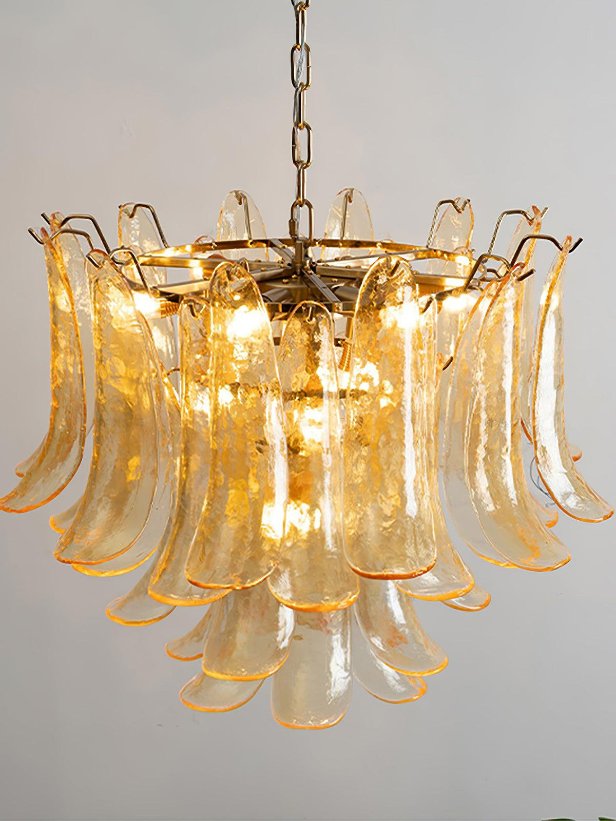 Elvess Kroonluchter Murano-glasblad Goudkleurig