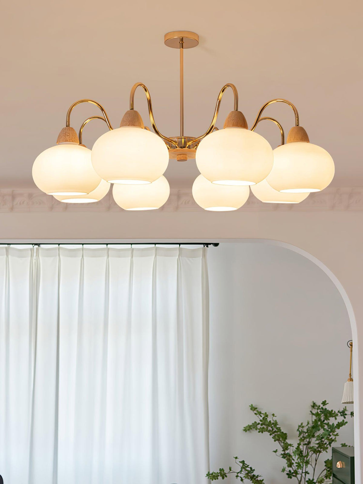 Zevena kroonluchter met glas