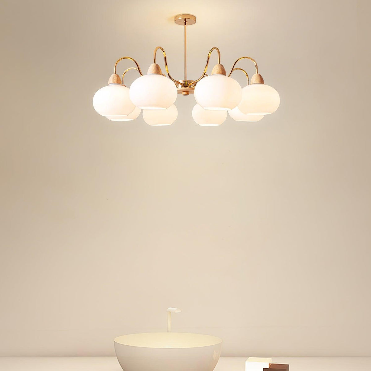 Zevena kroonluchter met glas