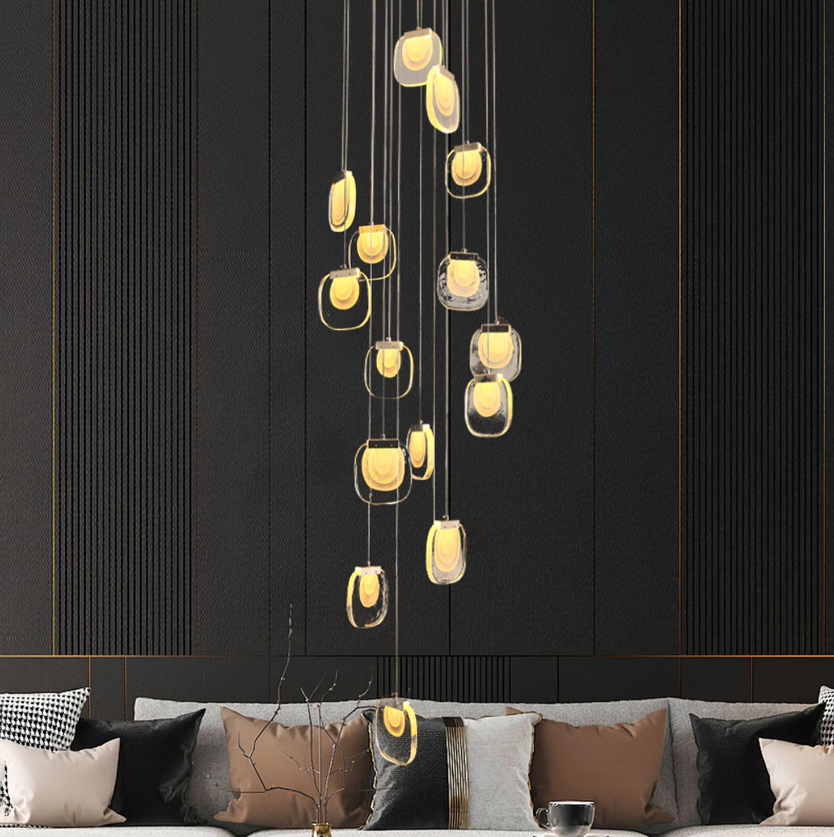 Avesia Minimalistische hanglamp van glas met Trede