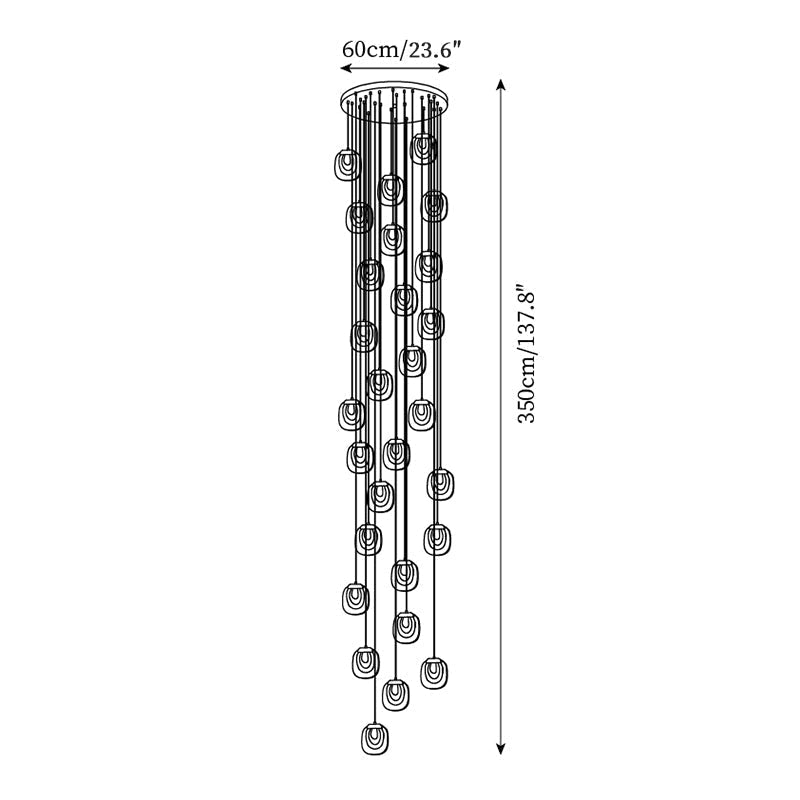 Avesia Minimalistische hanglamp van glas met Trede