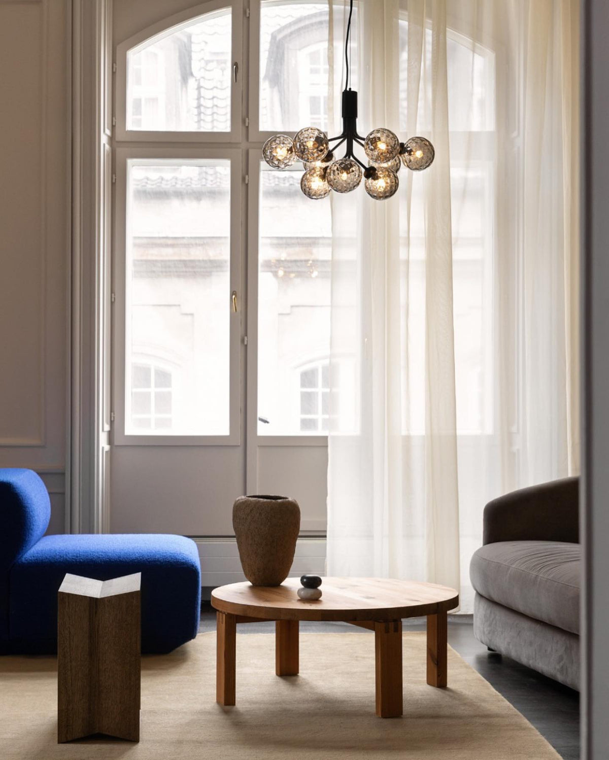 Eirelelle Hanglamp Glas cluster van glazen bollen Messing