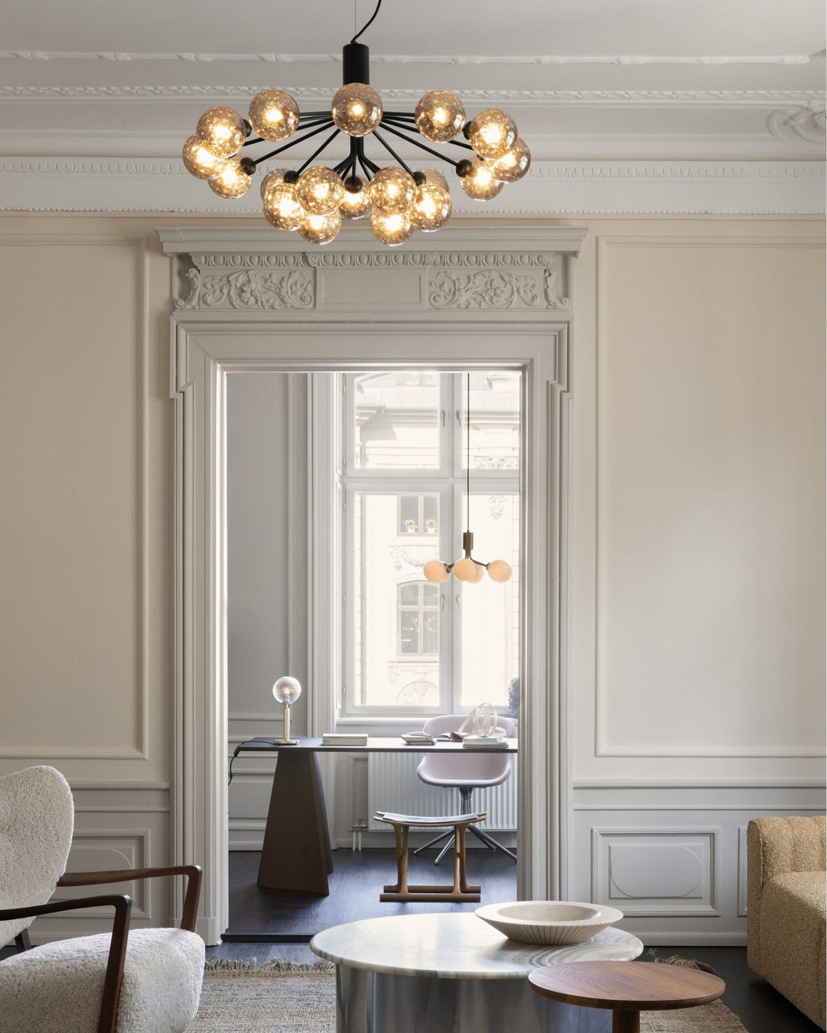 Eirelelle Hanglamp Glas cluster van glazen bollen Messing