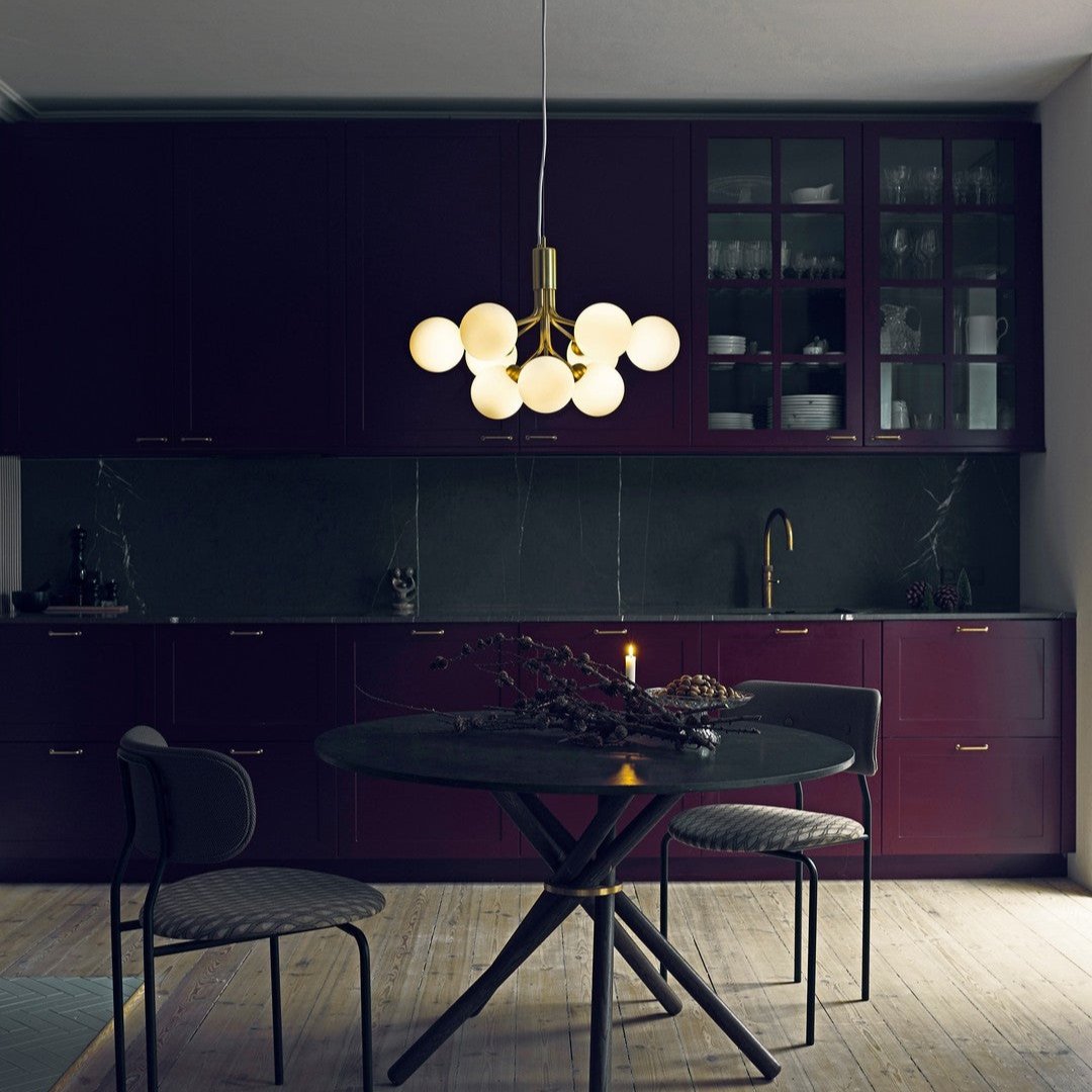 Eirelelle Hanglamp Glas cluster van glazen bollen Messing