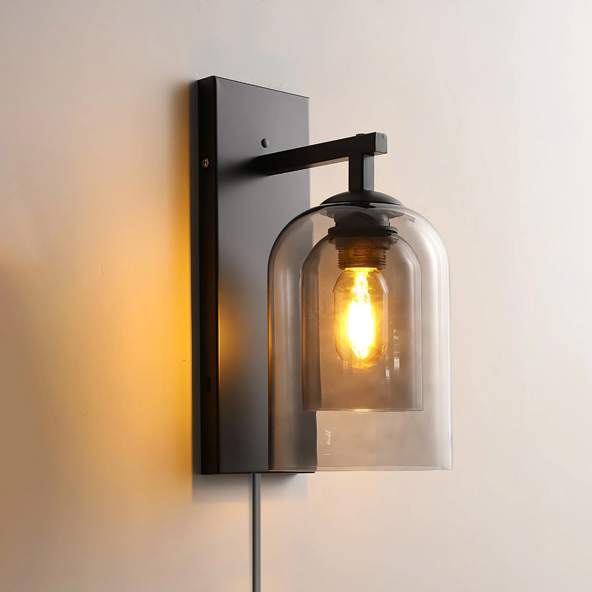 Celerira Noordse kunst Tubular wandlamp met stekker van glas