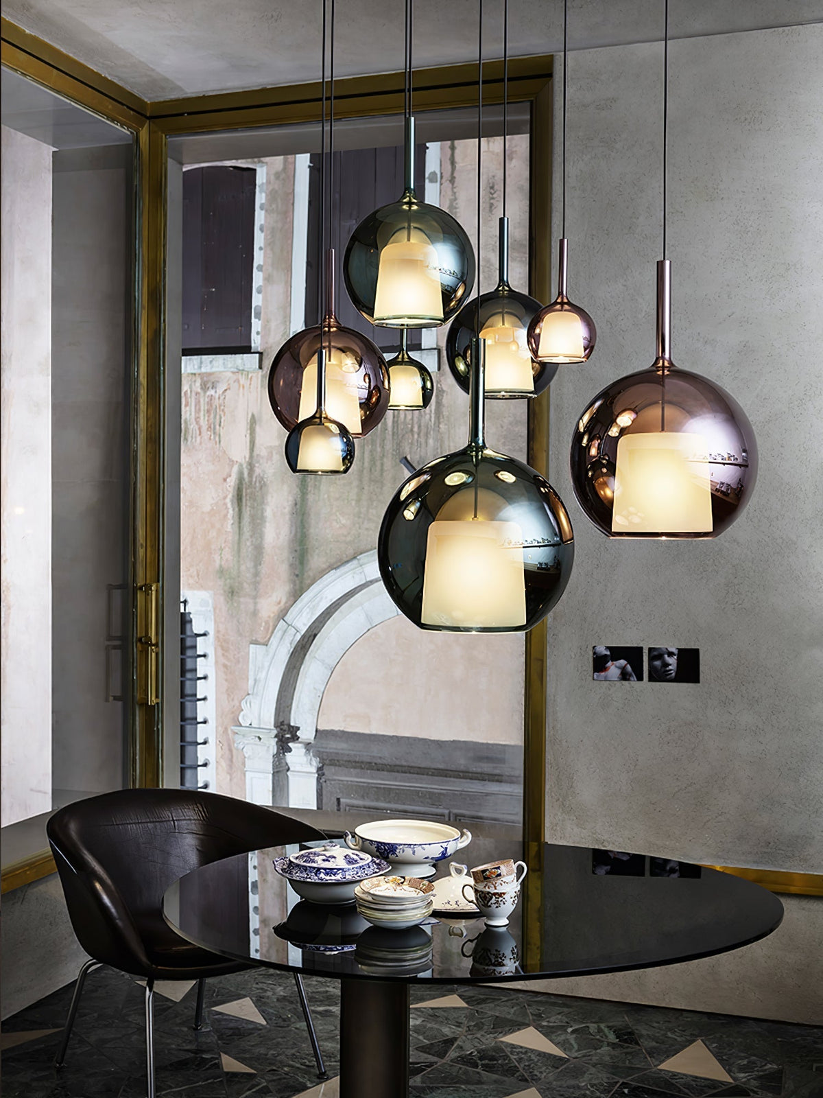 Lioranira hanglamp rookglas rond