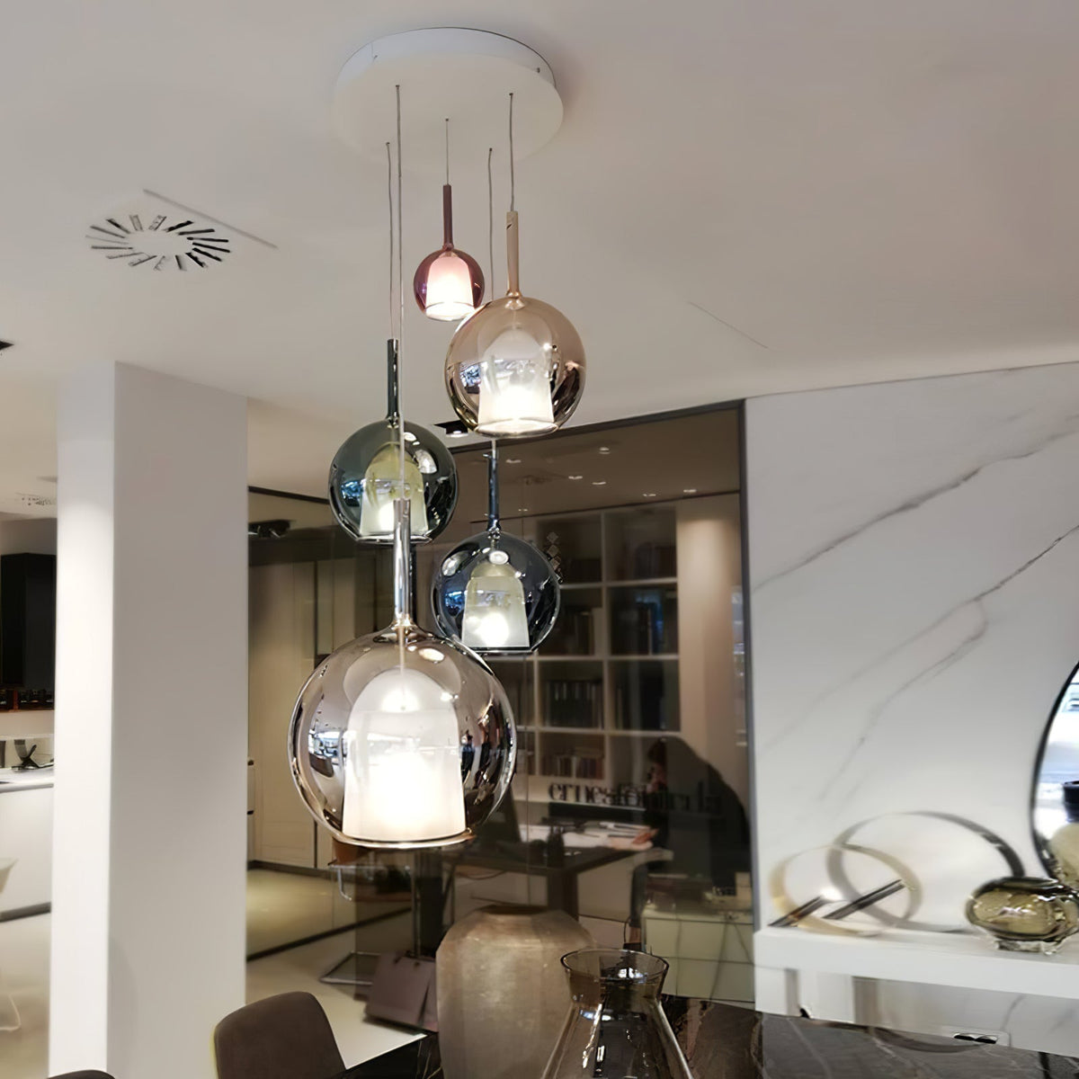 Lioranira hanglamp rookglas rond