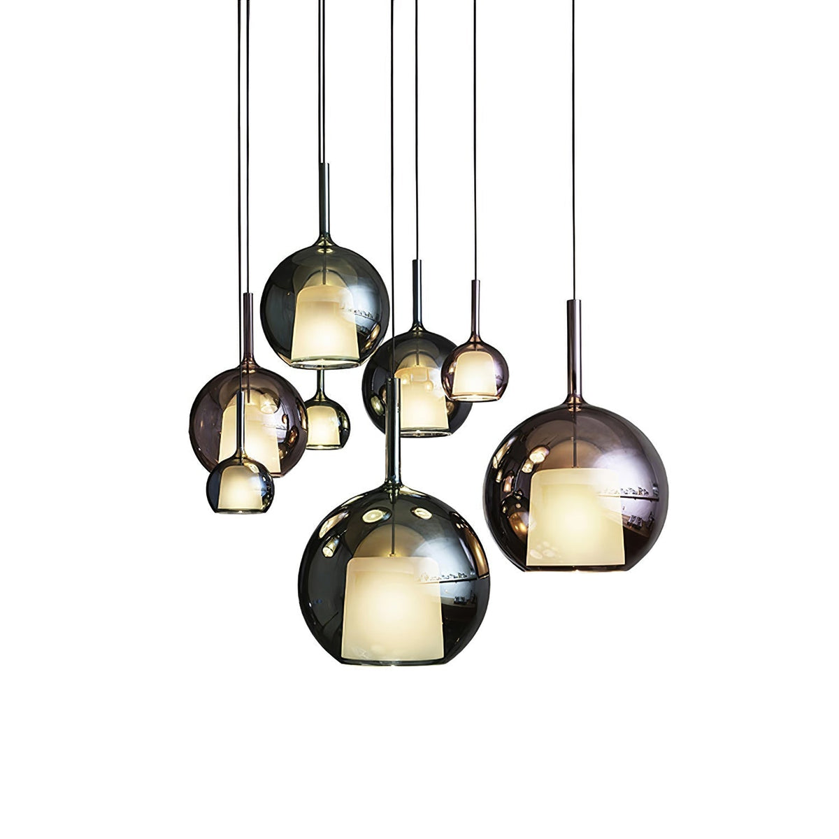 Lioranira hanglamp rookglas rond