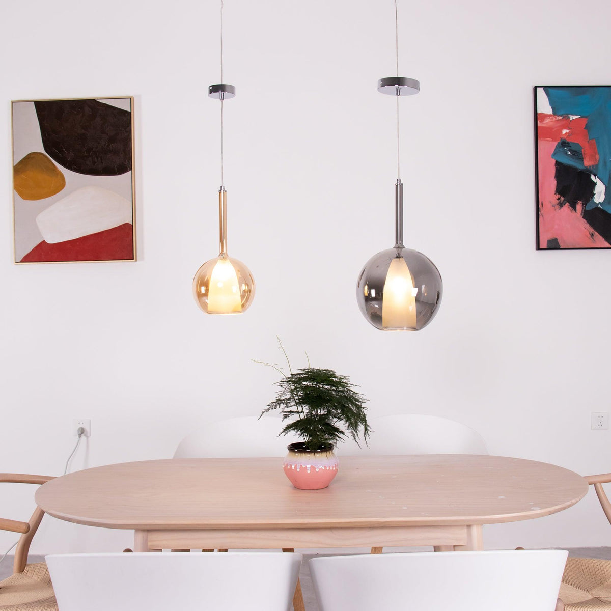 Lioranira hanglamp rookglas rond