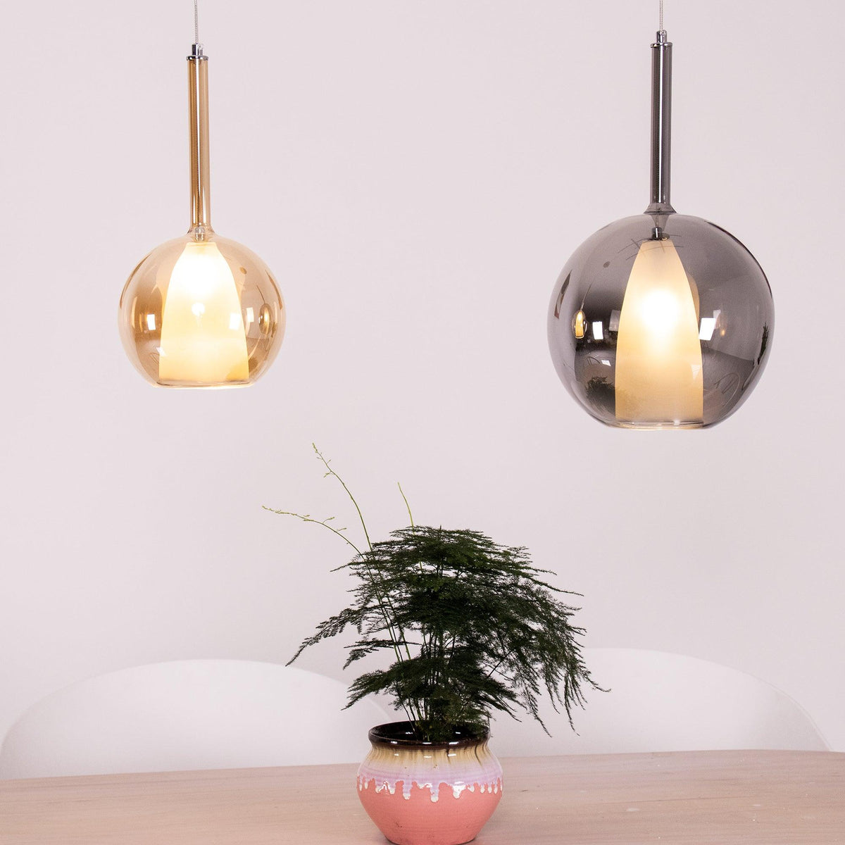 Lioranira hanglamp rookglas rond