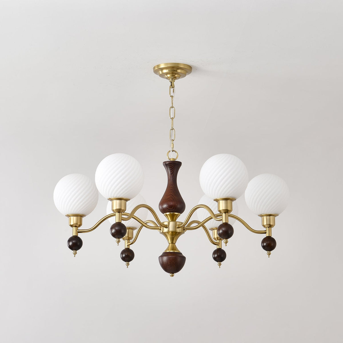 Evelynne bollen Orb Houten Kroonluchter