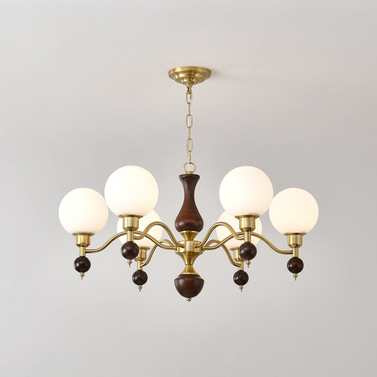Evelynne bollen Orb Houten Kroonluchter