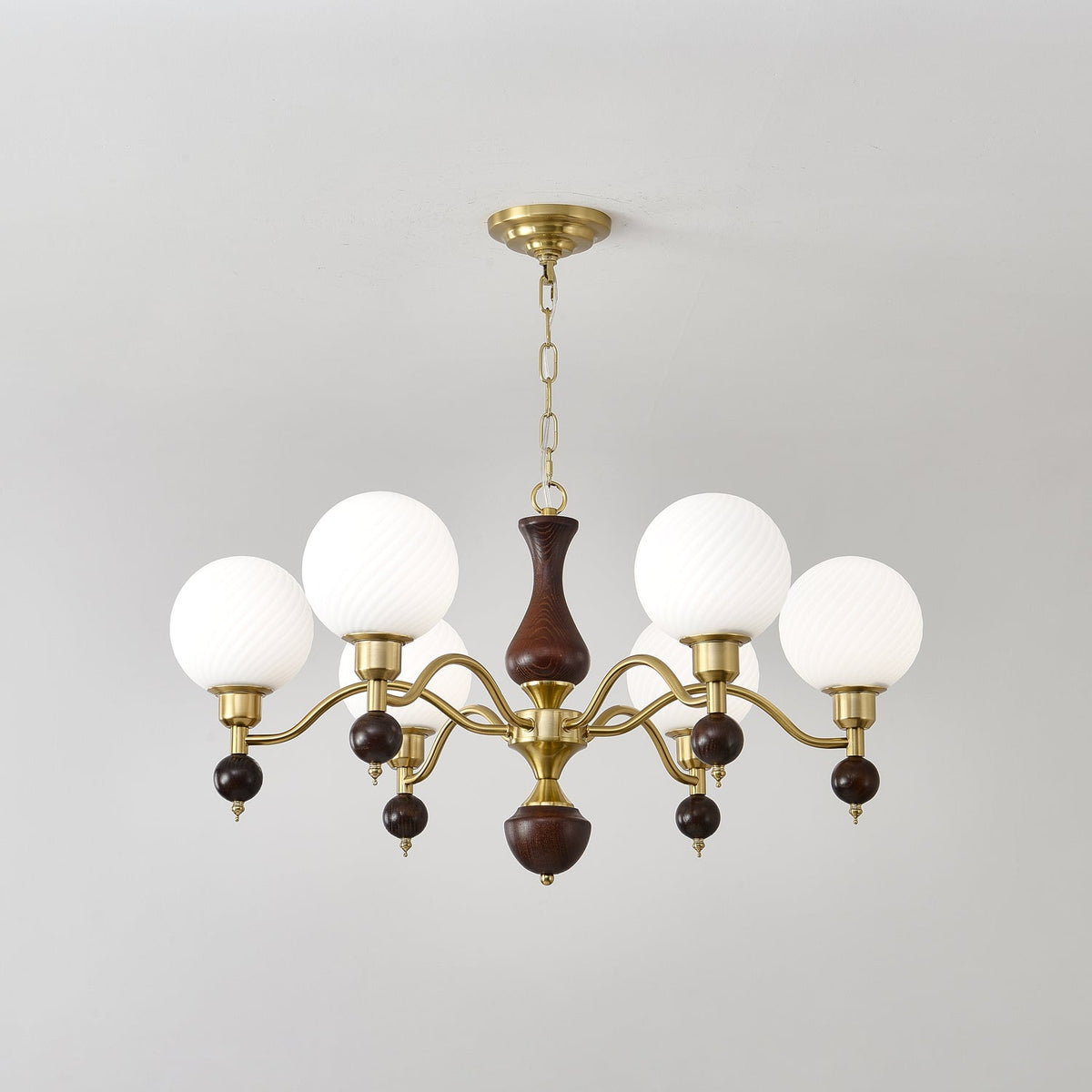 Evelynne bollen Orb Houten Kroonluchter