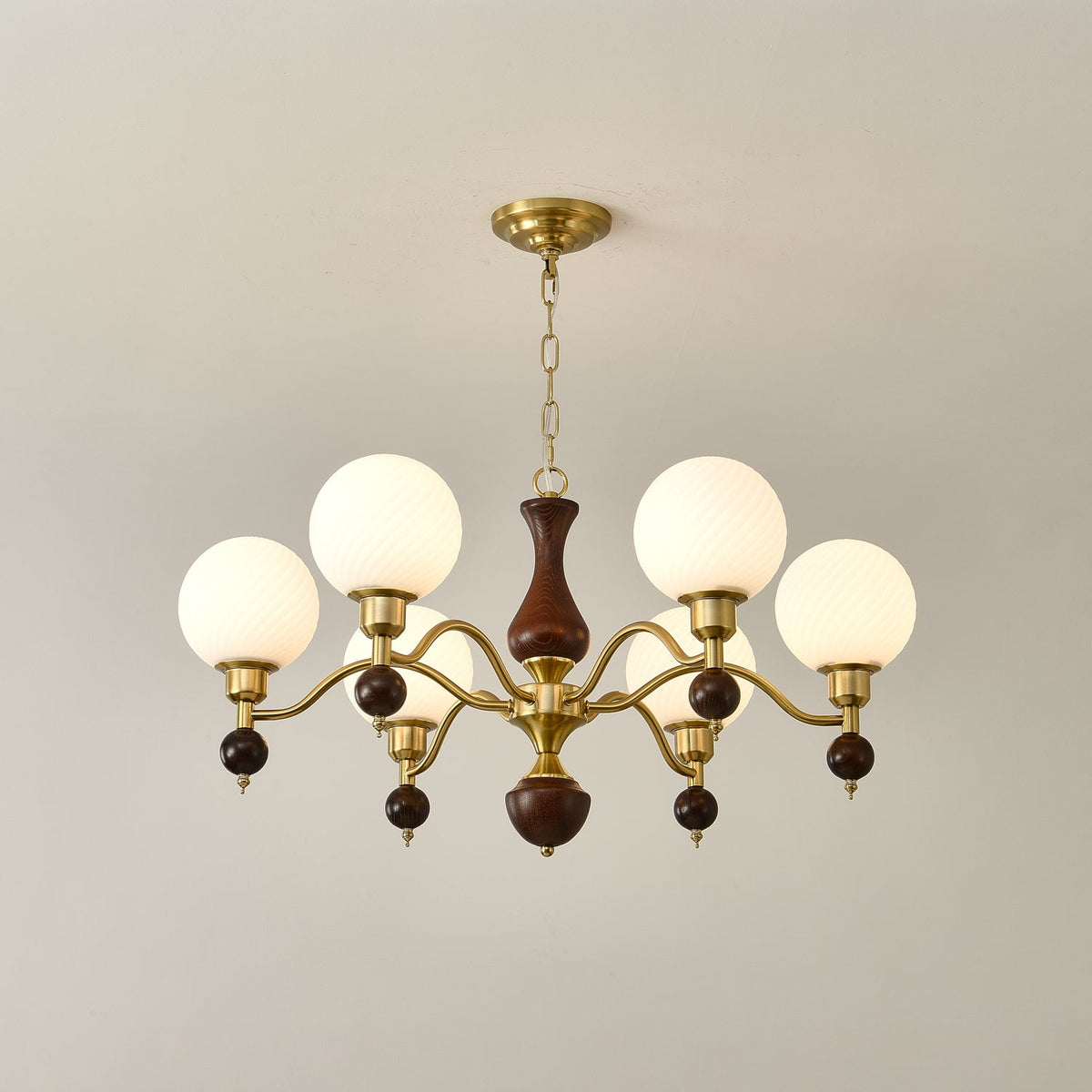 Evelynne bollen Orb Houten Kroonluchter