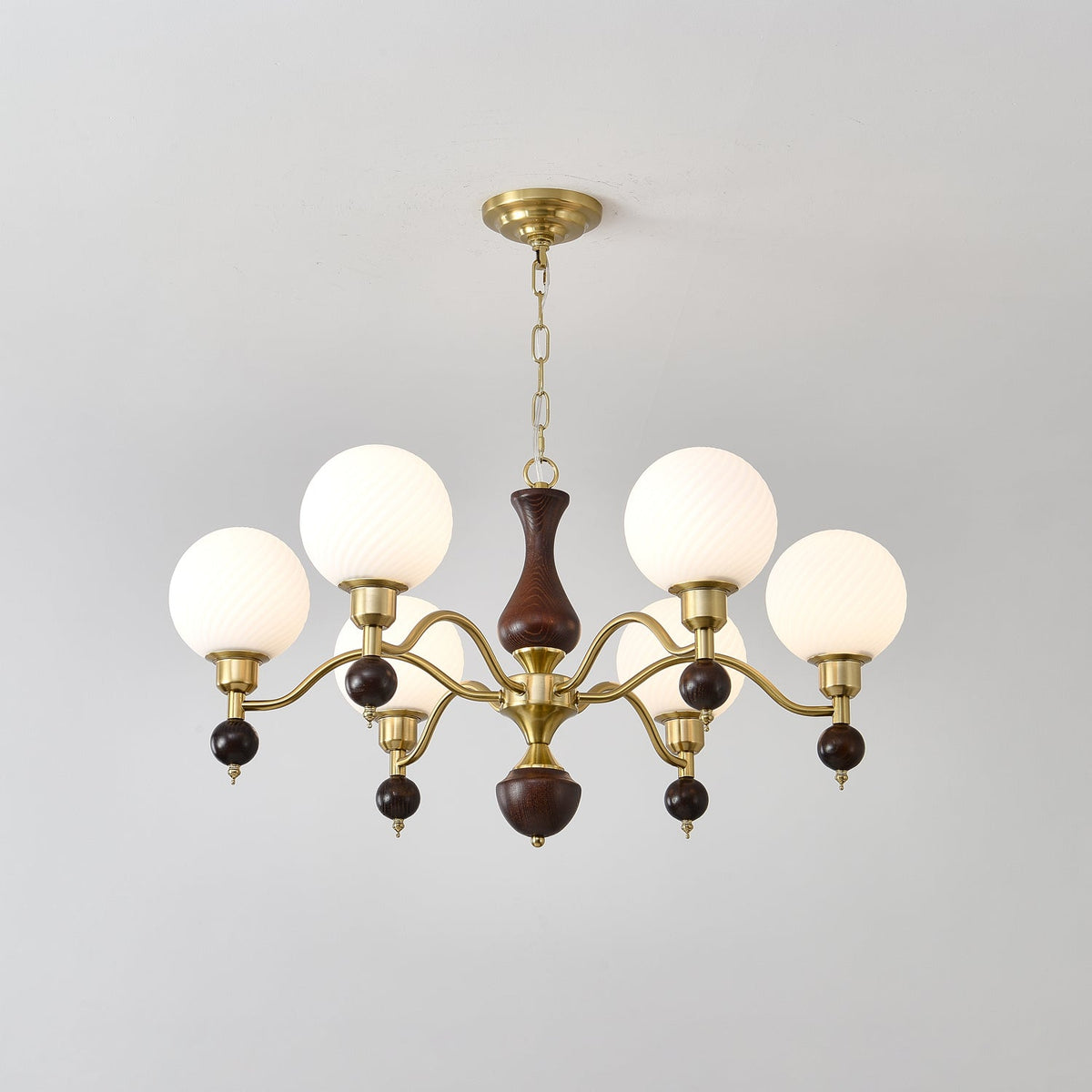 Evelynne bollen Orb Houten Kroonluchter