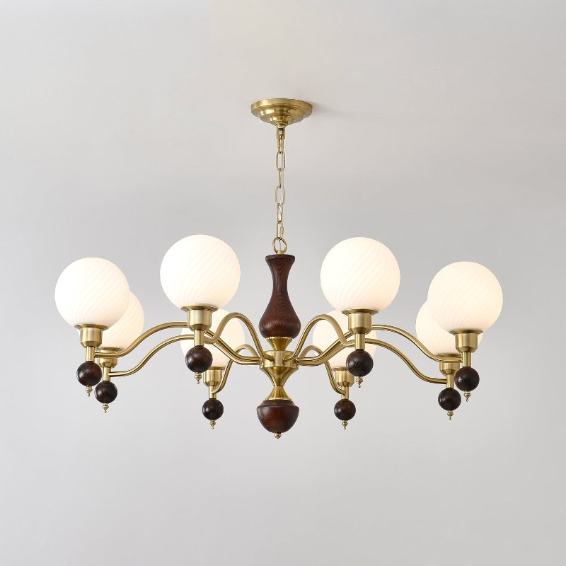 Evelynne bollen Orb Houten Kroonluchter