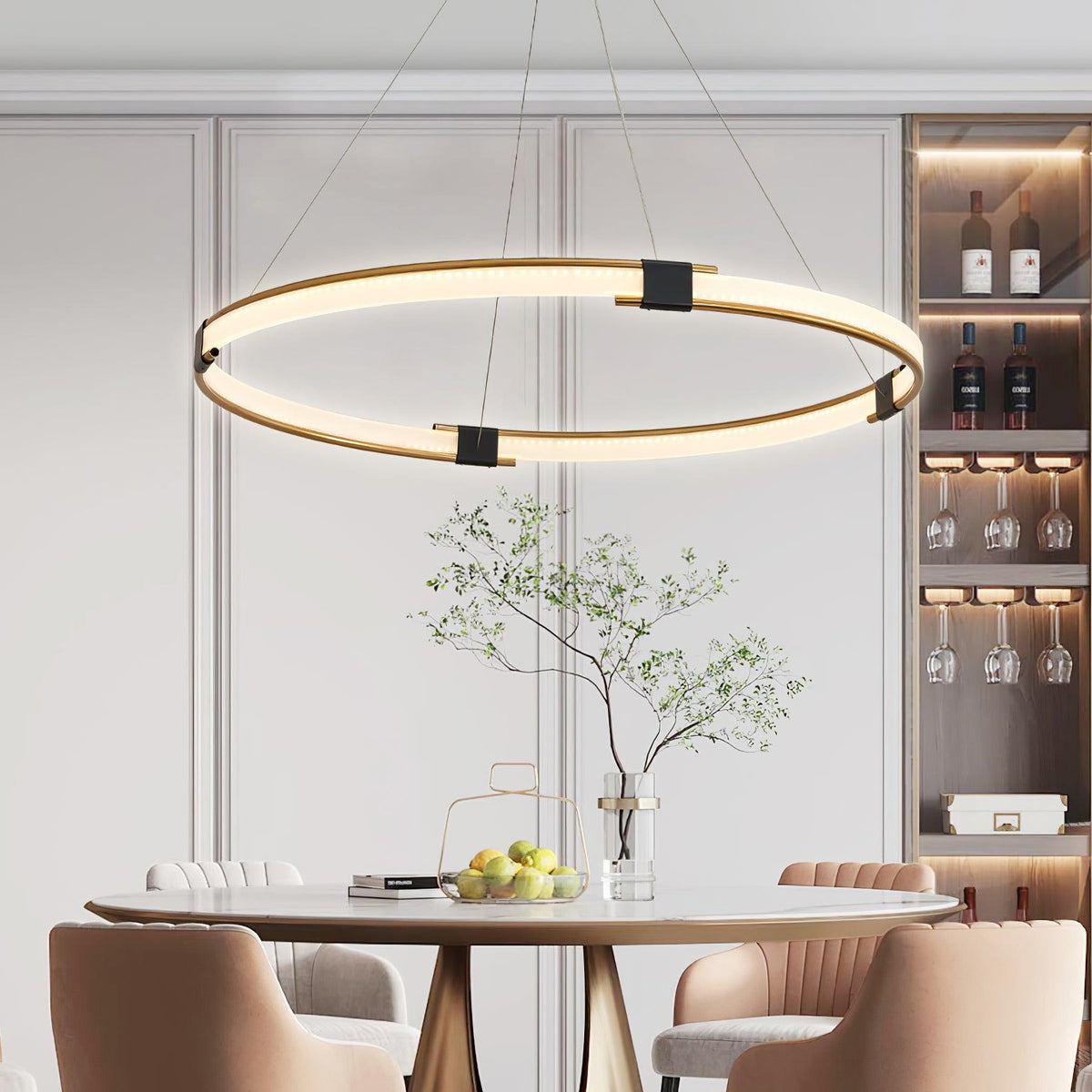 Lavi Kroonluchter met Gouden Ring LED Halo Modern