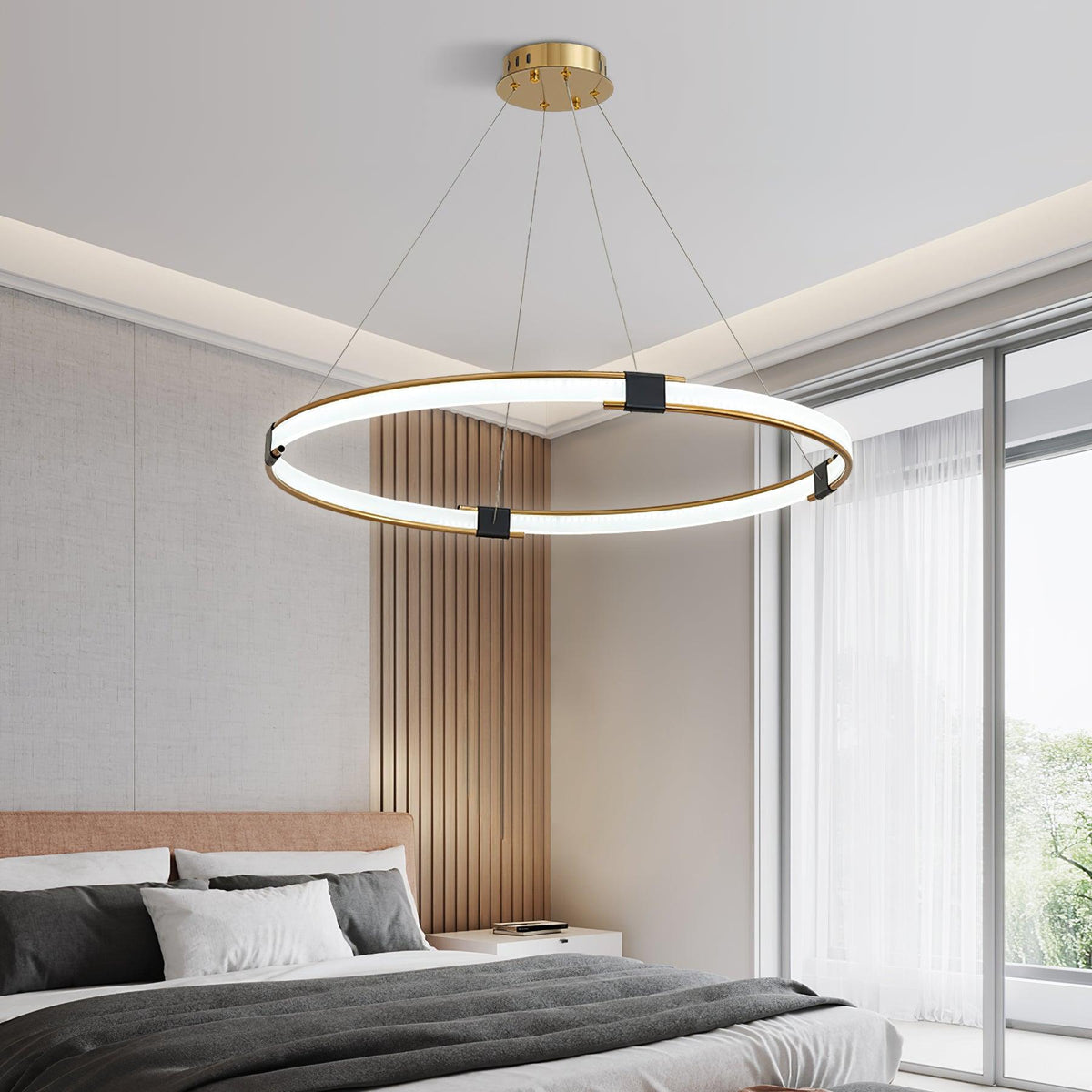 Lavi Kroonluchter met Gouden Ring LED Halo Modern