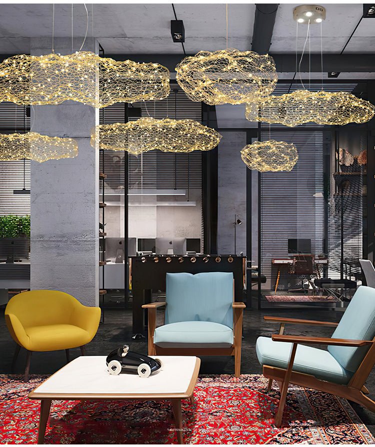 Rivelaine Golden Cloud Weave hanglamp goudkleurig