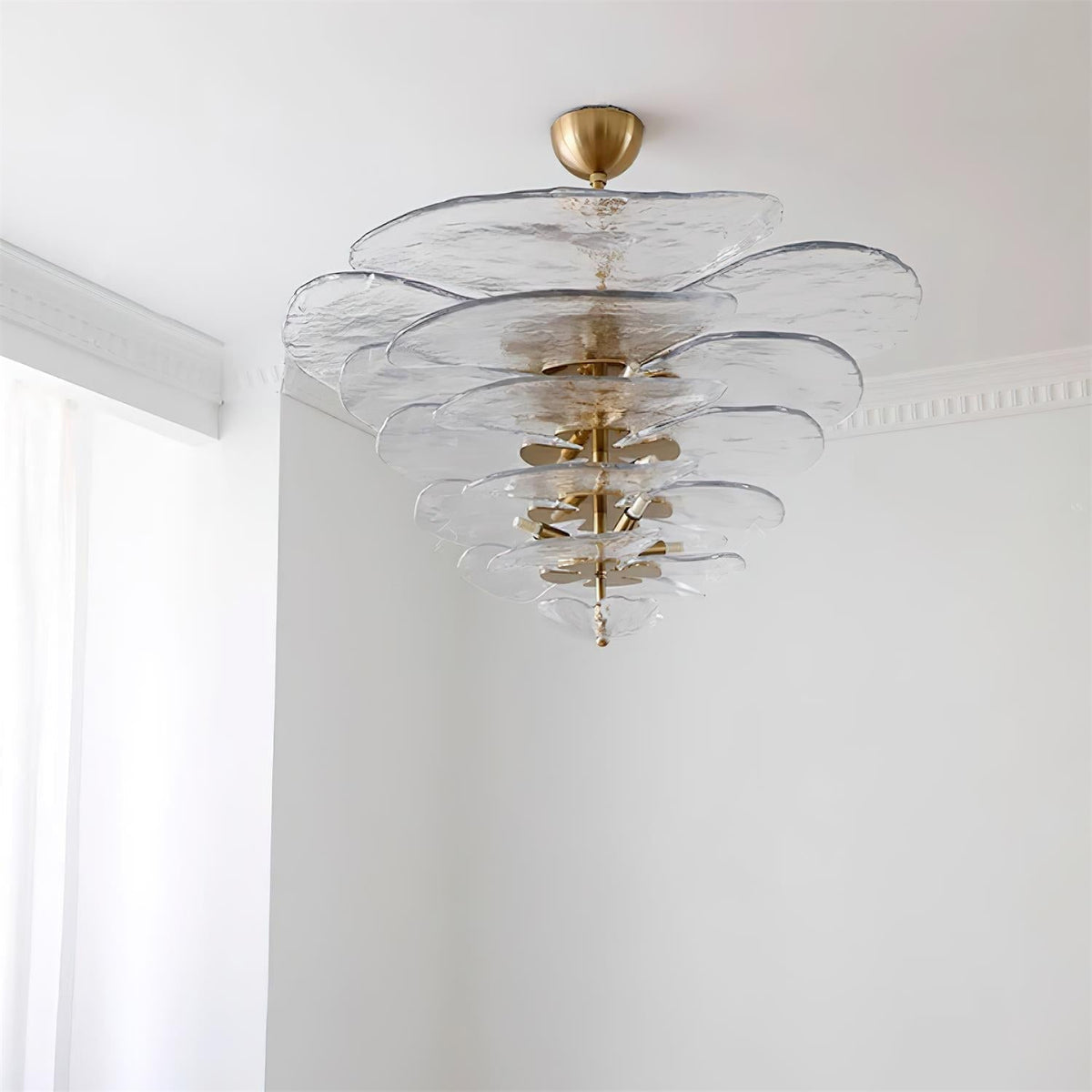 Crivs Kroonluchter Goud Murano-glas Bloemblaadjes Luxe