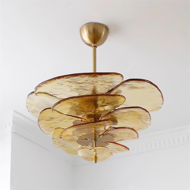 Crivs Kroonluchter Goud Murano-glas Bloemblaadjes Luxe