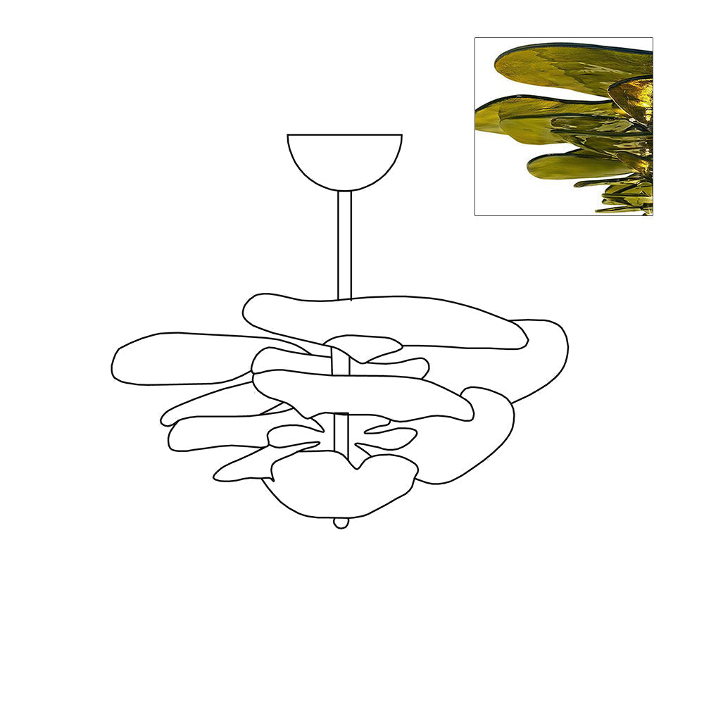 Crivs Kroonluchter Goud Murano-glas Bloemblaadjes Luxe
