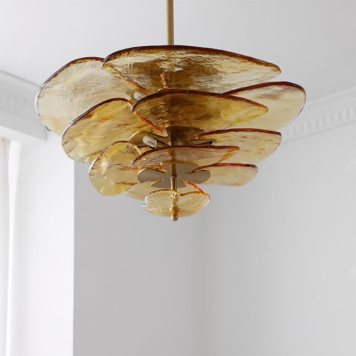 Crivs Kroonluchter Goud Murano-glas Bloemblaadjes Luxe