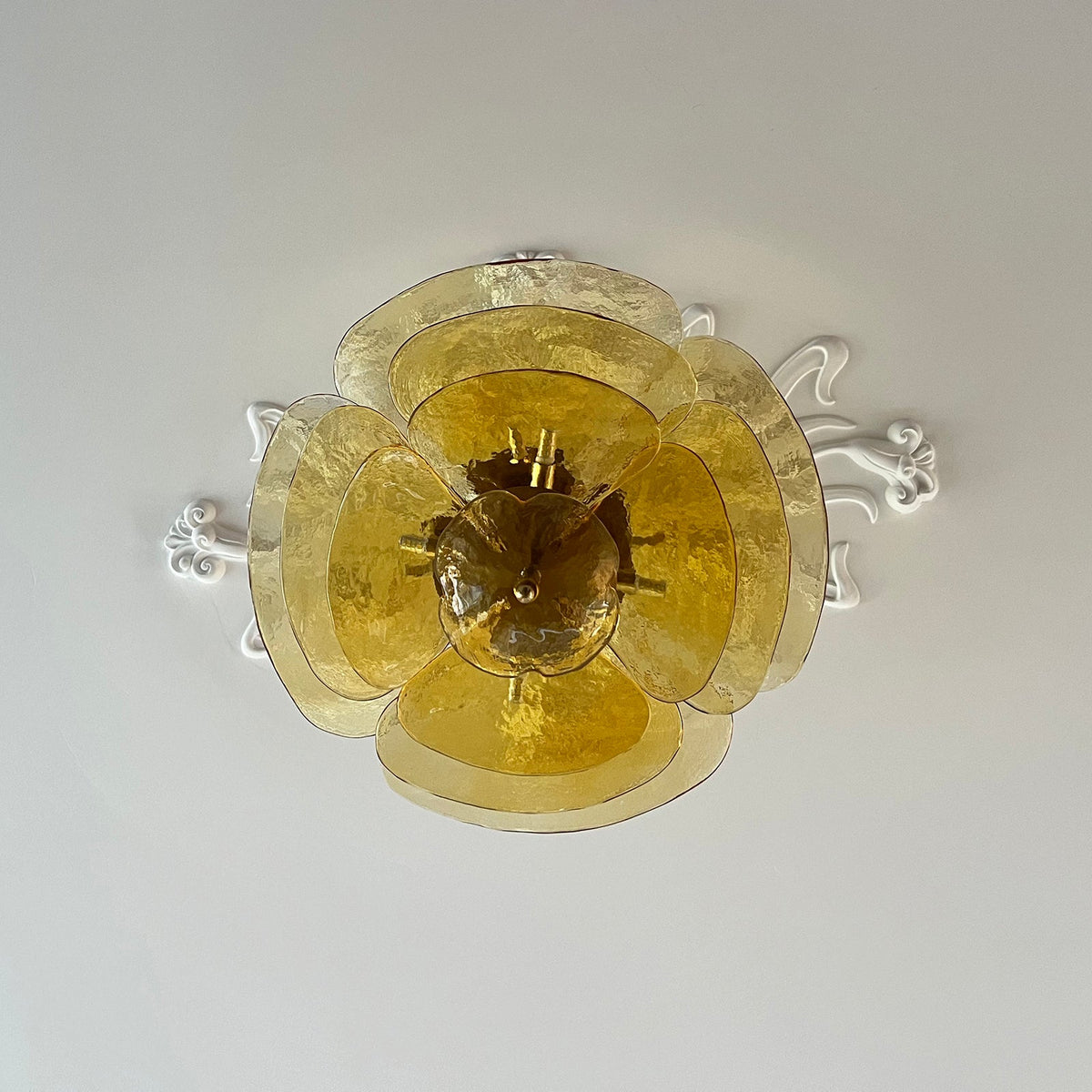 Crivs Kroonluchter Goud Murano-glas Bloemblaadjes Luxe
