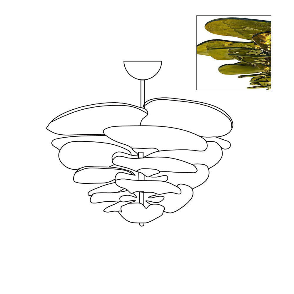 Crivs Kroonluchter Goud Murano-glas Bloemblaadjes Luxe